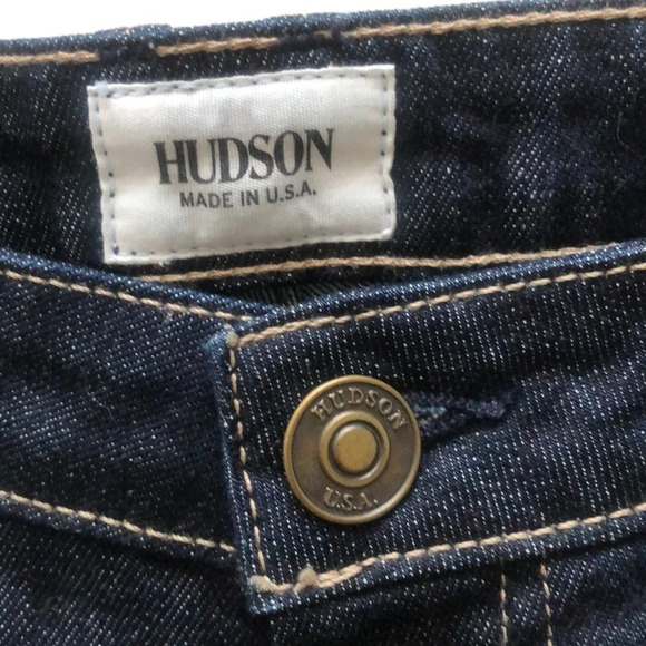 Hudson Jeans Marisa Flare Mid rise Flare Trouser wide leg Size 31 Dark Wash Blue - Picture 6 of 14